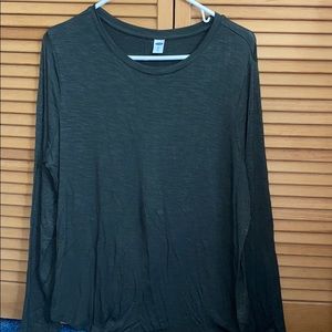 Luxe oversized slub knit long sleeve tee